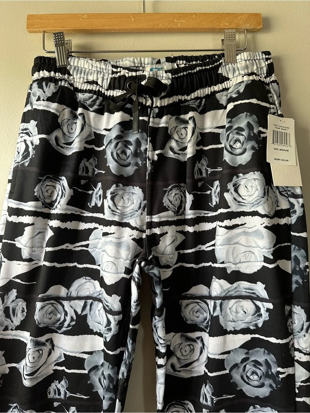 Fresh Prints of Bel Air by Drill Clothing Co. Rose Print Jogger Pants Size M